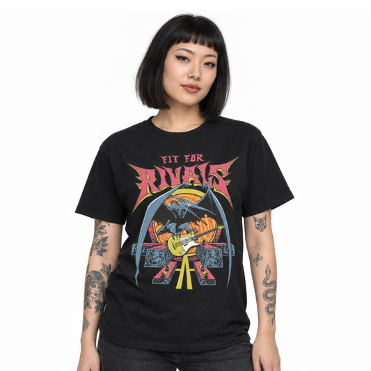 Model wearing the DINO TEE on a white background