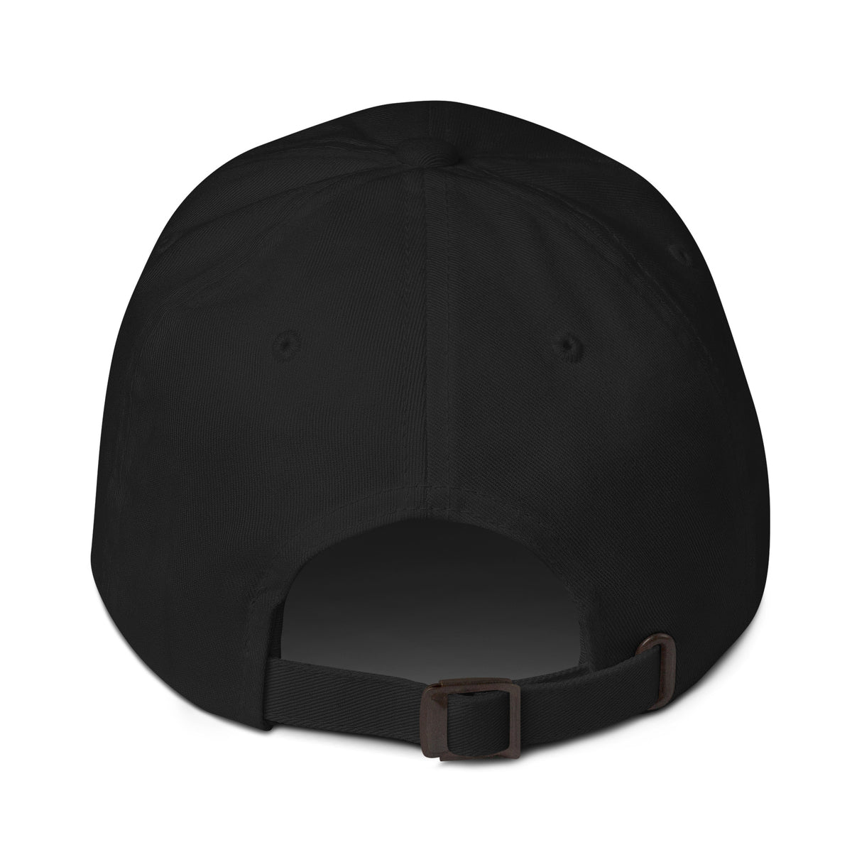 Cuddle Death black dad hat, adjustable back view