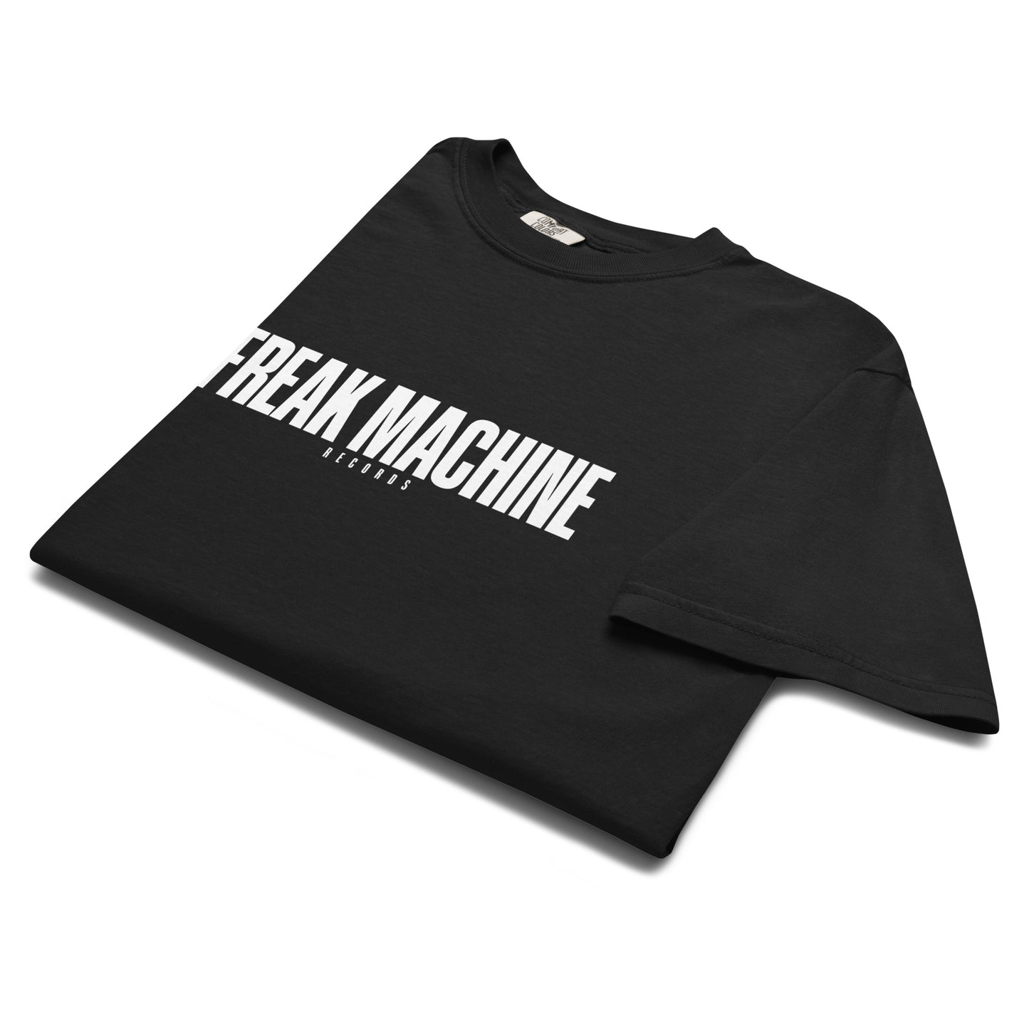 FM Black Tee by Freak Machine Records, alternate front view