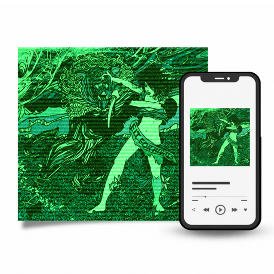 Fit For Rivals Steady Damage Lo-Fi digital album with green cover artwork and matching smartphone music-player mockup