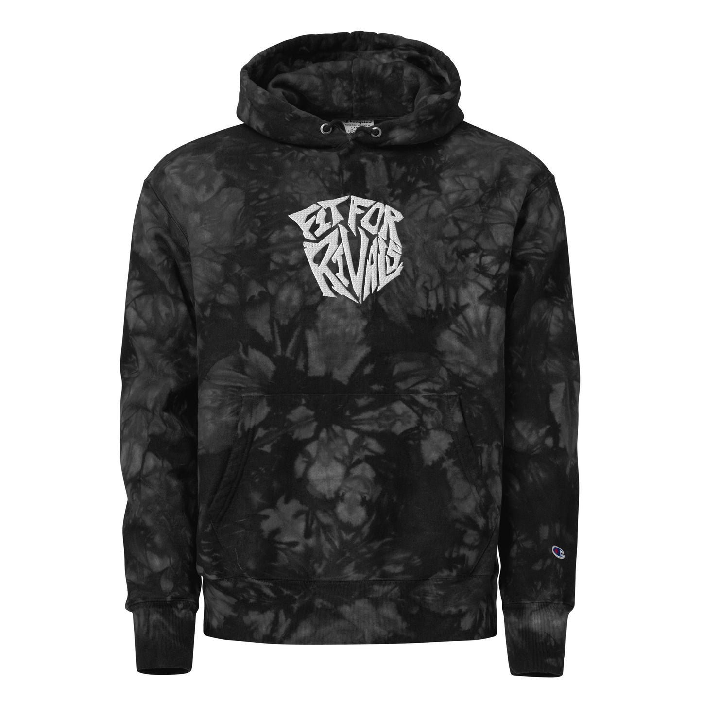 Fit For Rivals Champion Tie-Dye Hoodie with bold multicolor design and band logo on the chest. Comfortable and stylish hooded sweatshirt for rock music fans.