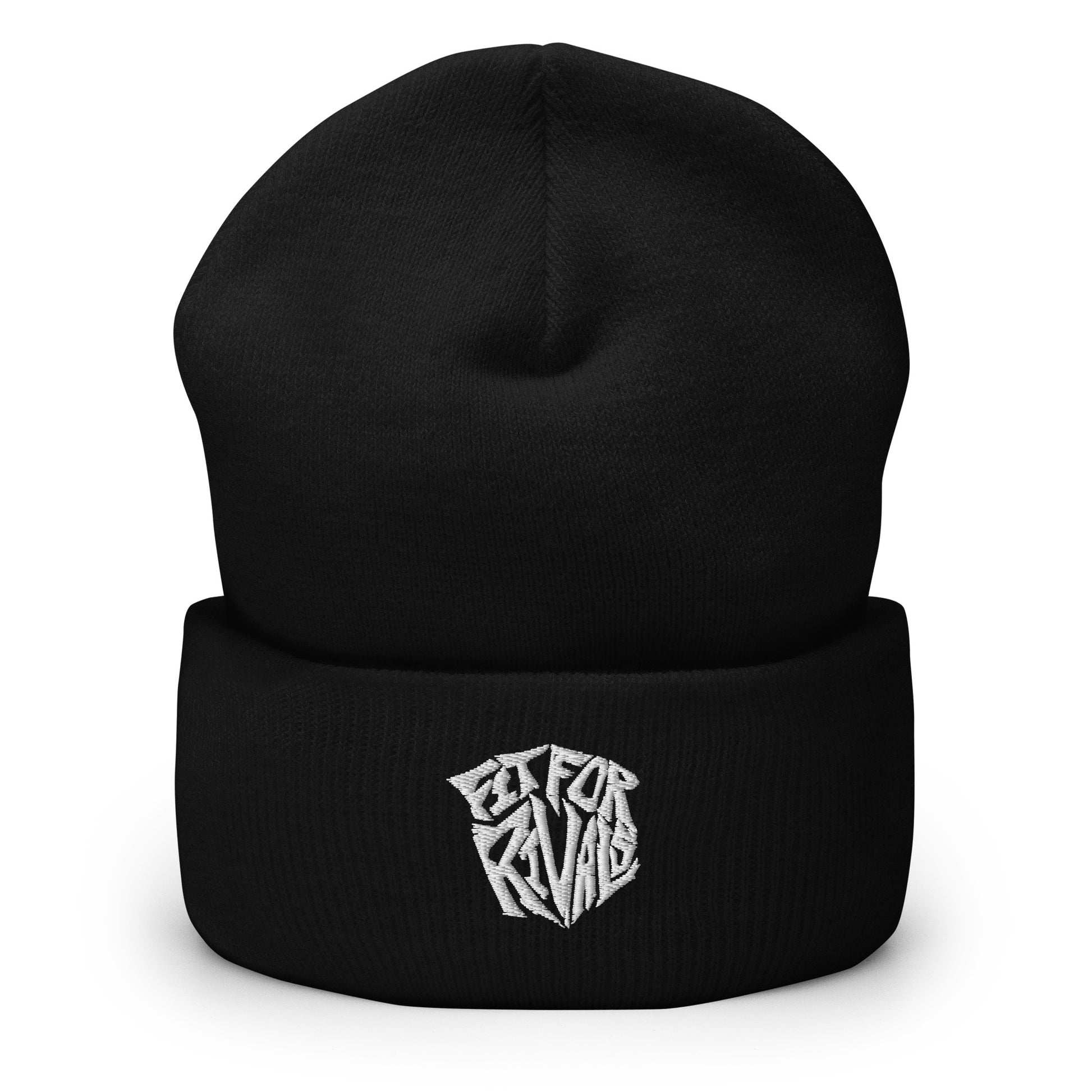 Fit For Rivals Cuffed Beanie in black featuring the band's logo on the front. Stylish winter hat for fans of the rock band Fit For Rivals.