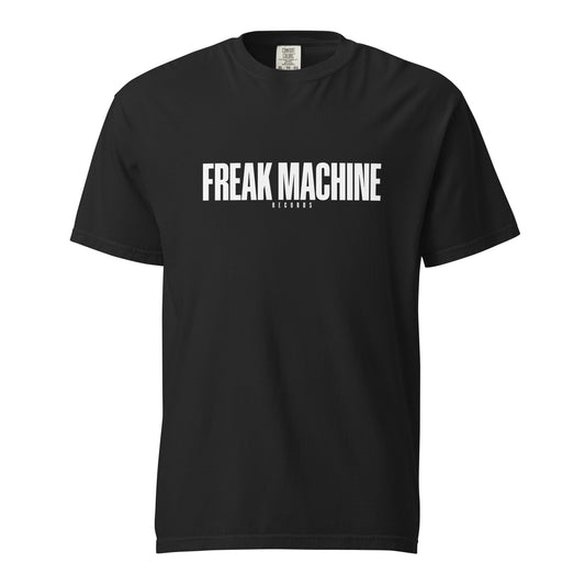 FM Black Tee by Freak Machine Records, front view